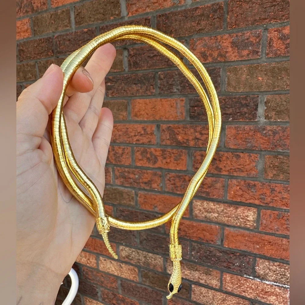 Serpenti Gold Magic Snake Cool Bendy Multilayer Necklace - Picture 13 of 17